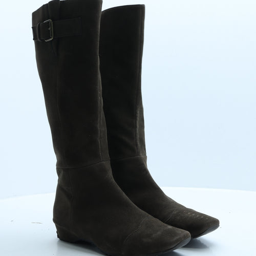 Oln. Womens Brown Faux Leather Slip On Boot UK 6 39