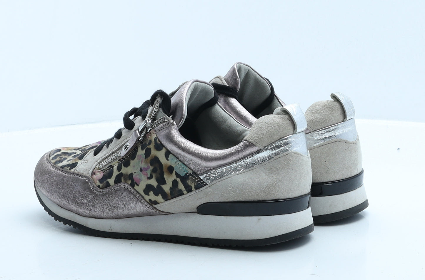 Caprice Womens Multicoloured Animal Print Polyester Trainer UK 4 37