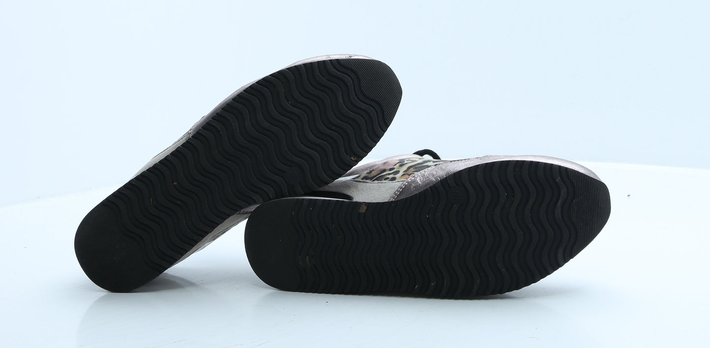 Caprice Womens Multicoloured Animal Print Polyester Trainer UK 4 37