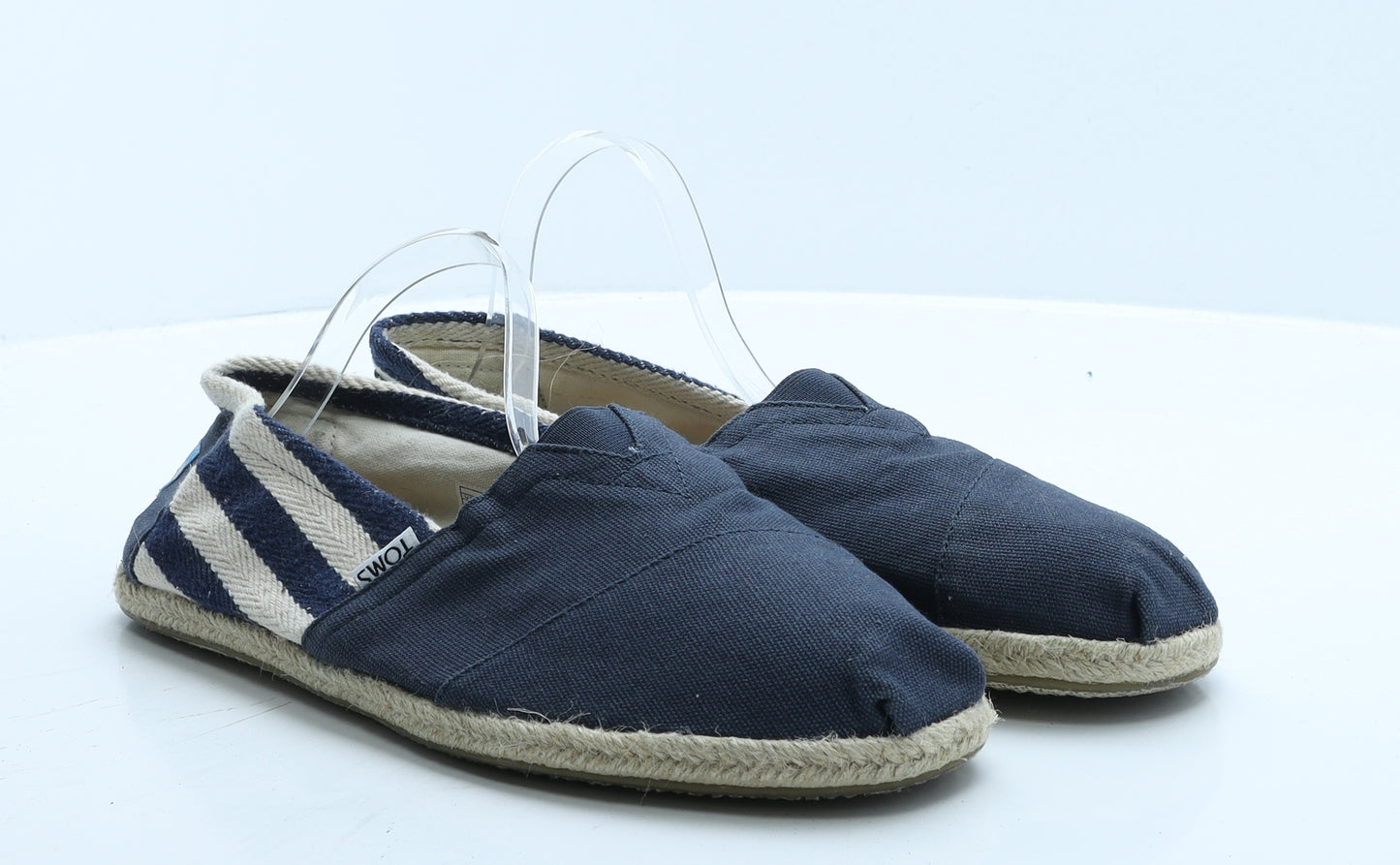 Toms Mens Blue Striped Polyester Loafer Casual UK 11 44