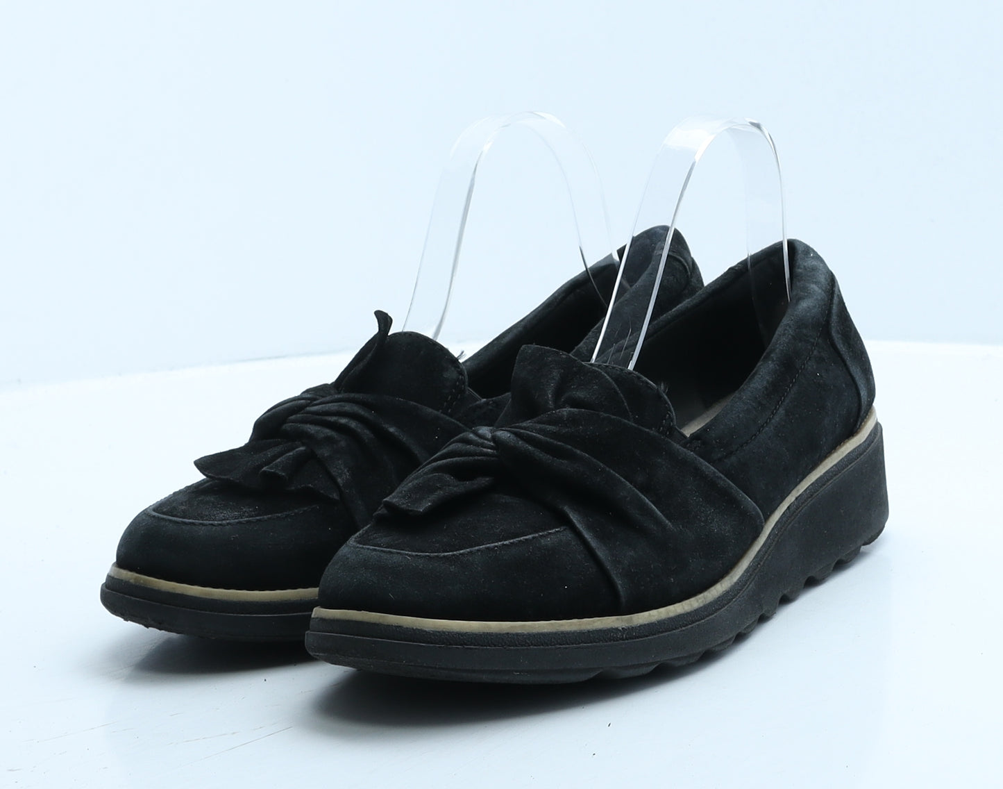 Clarks Womens Black Polyester Loafer Casual UK 6 39.5