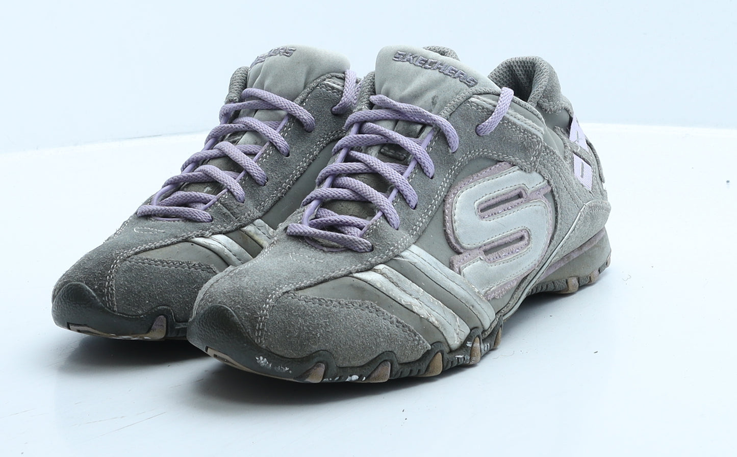 Skechers Womens Grey Colourblock Polyester Trainer UK 5 38