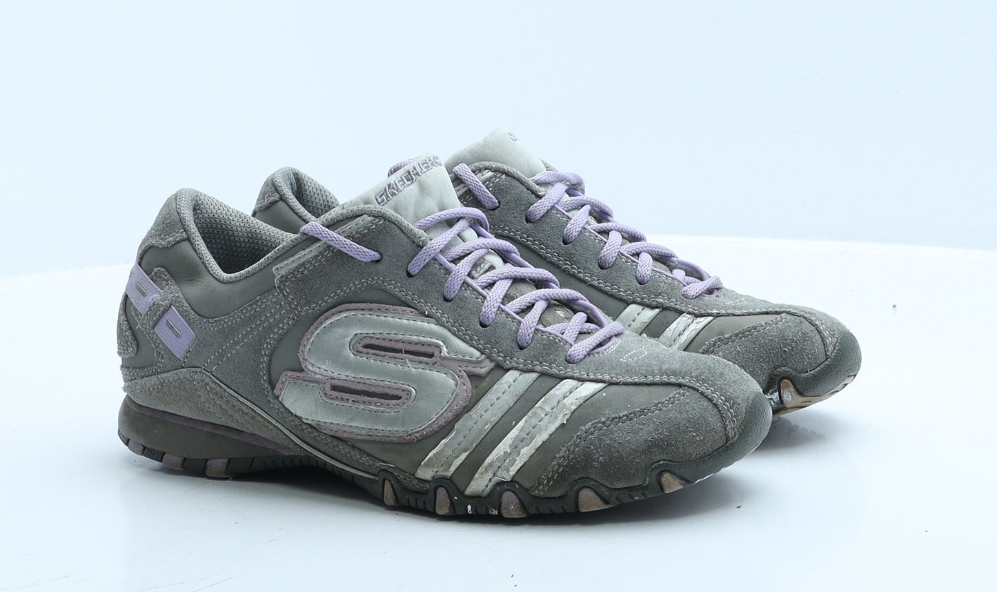 Skechers Womens Grey Colourblock Polyester Trainer UK 5 38