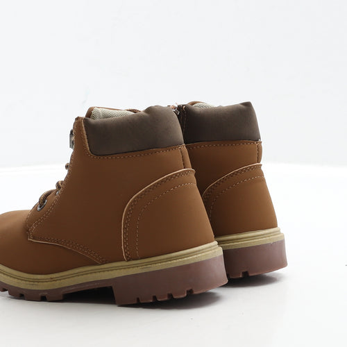 Pep&Co Boys Brown Leather Bootie Boot UK 9 27