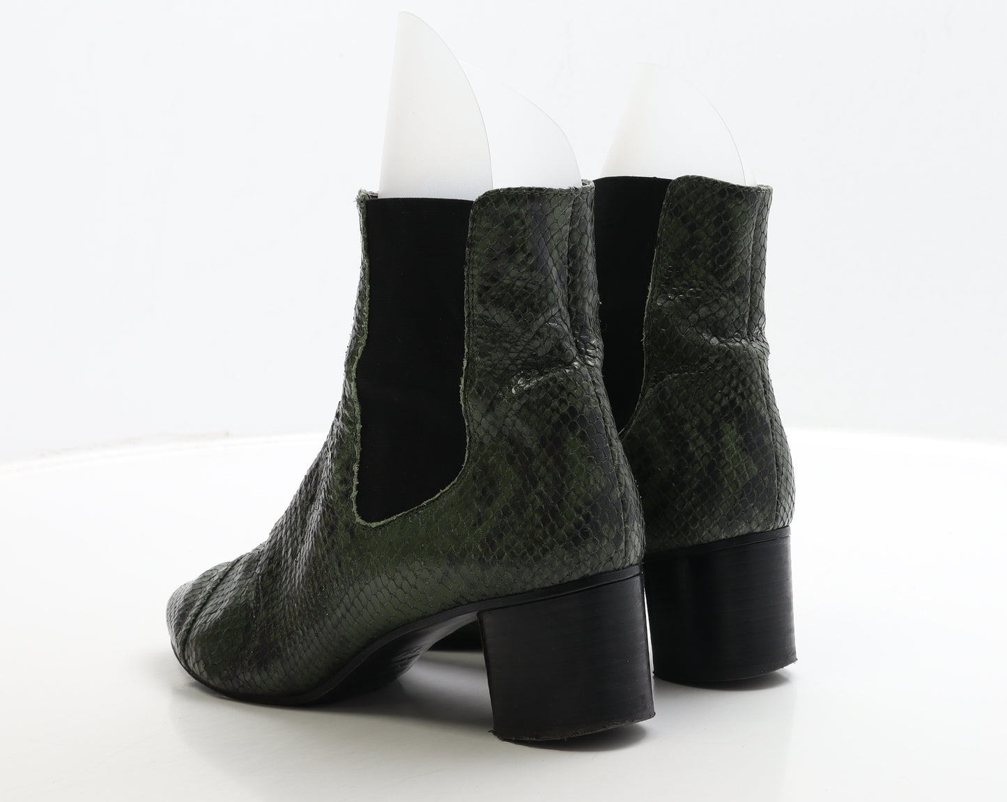 Isabel Marant Womens Green Animal Print Leather Chelsea Boot UK 6 39 - Snake Print
