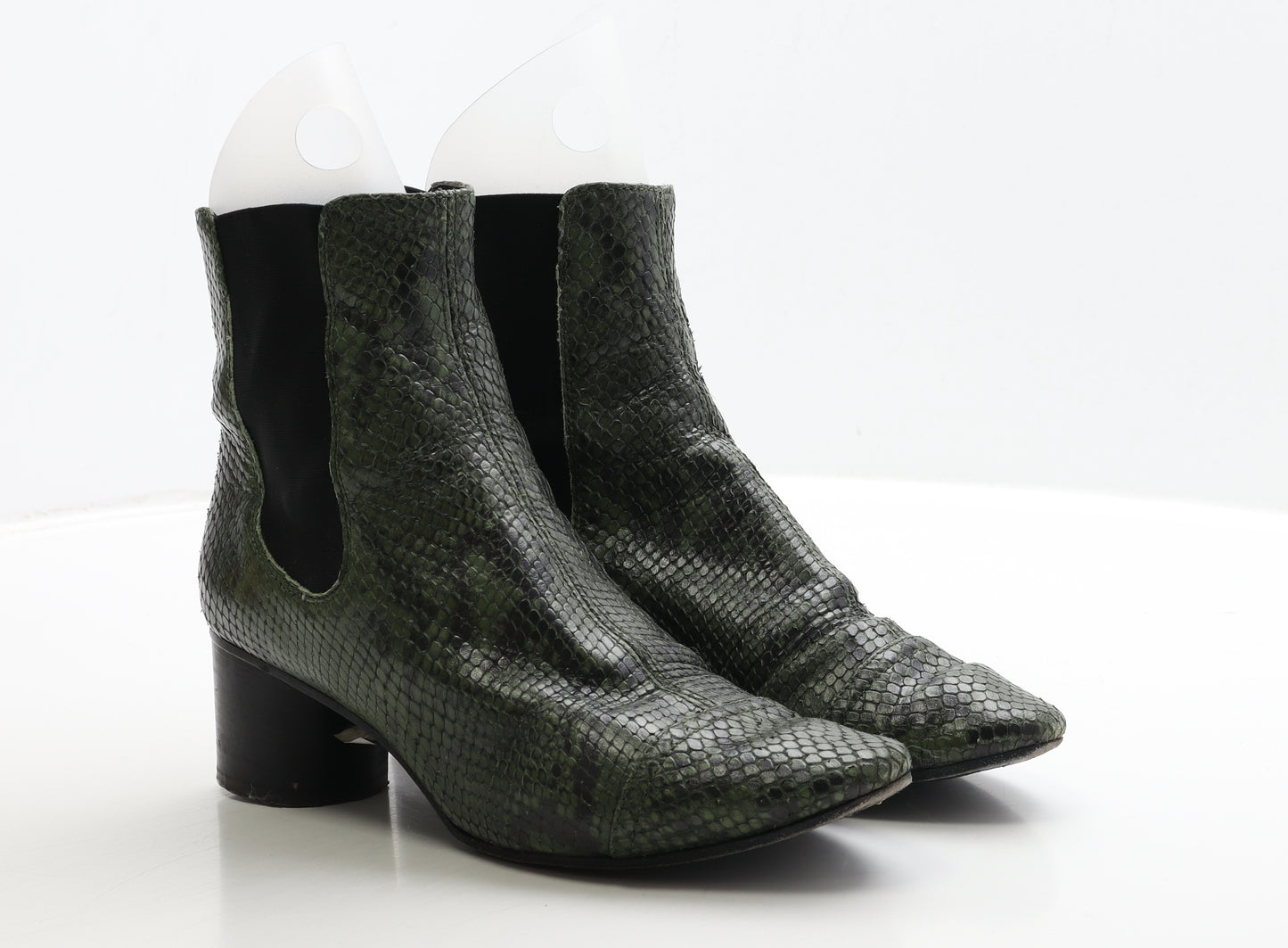 Isabel Marant Womens Green Animal Print Leather Chelsea Boot UK 6 39 - Snake Print