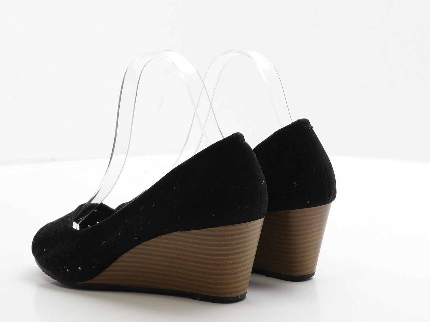 Peacocks Womens Black Suede Court Heel UK 5 38