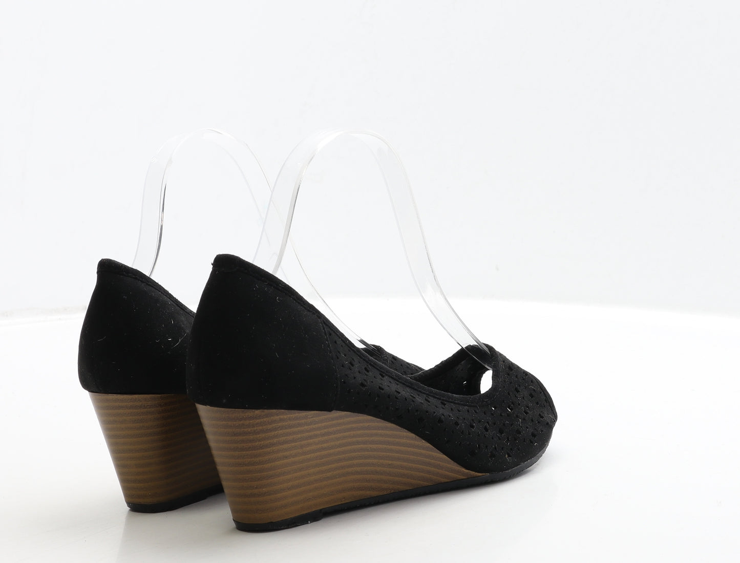 Peacocks Womens Black Suede Court Heel UK 5 38