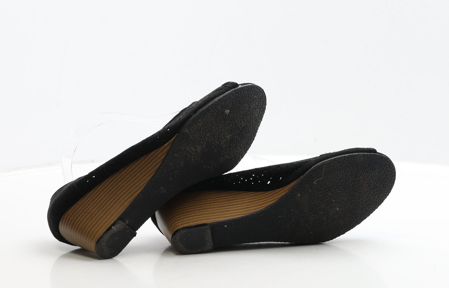 Peacocks Womens Black Suede Court Heel UK 5 38