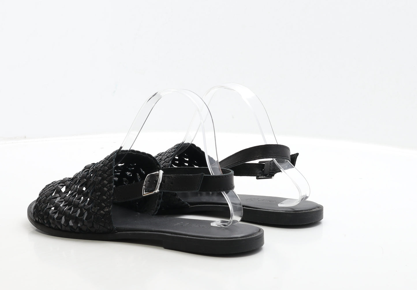 NEXT Womens Black Leather Slingback Sandal UK 8 42