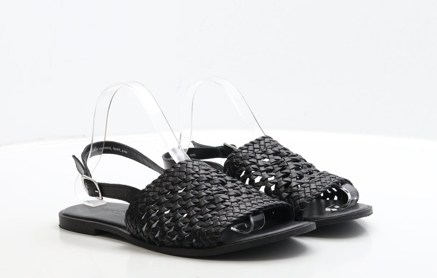 NEXT Womens Black Leather Slingback Sandal UK 8 42