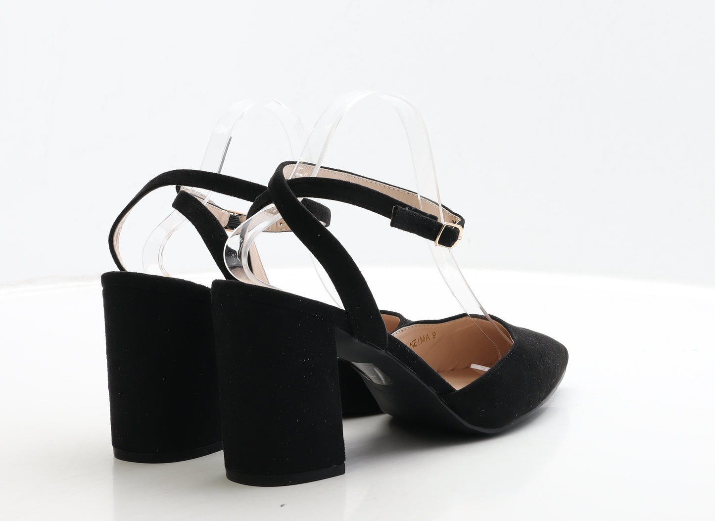 Raid Womens Black Suede Strappy Heel UK 9 43 - Wide Fit