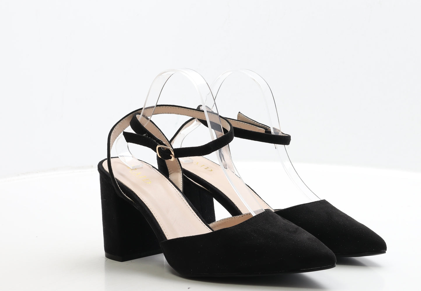 Raid Womens Black Suede Strappy Heel UK 9 43 - Wide Fit