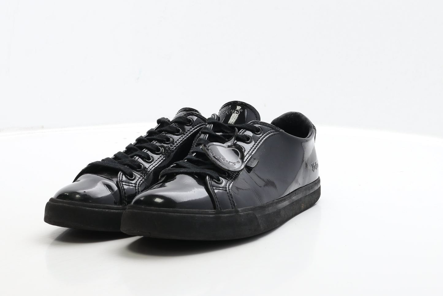 Kickers Girls Black Patent Leather Trainer UK 5 38