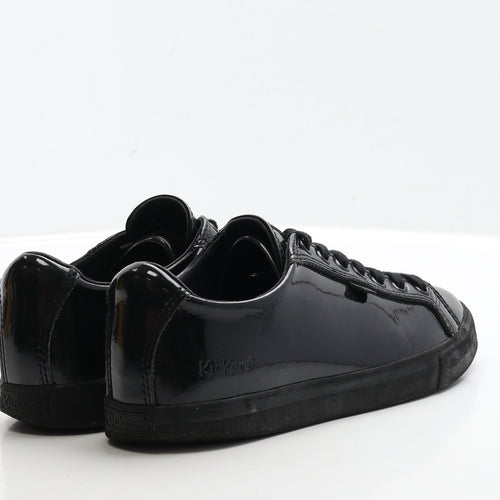 Kickers Girls Black Patent Leather Trainer UK 5 38