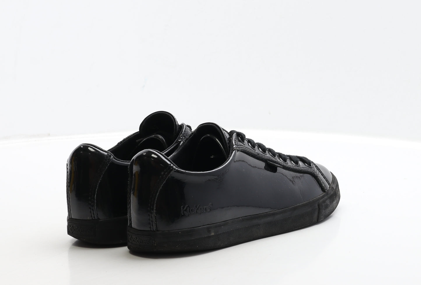 Kickers Girls Black Patent Leather Trainer UK 5 38