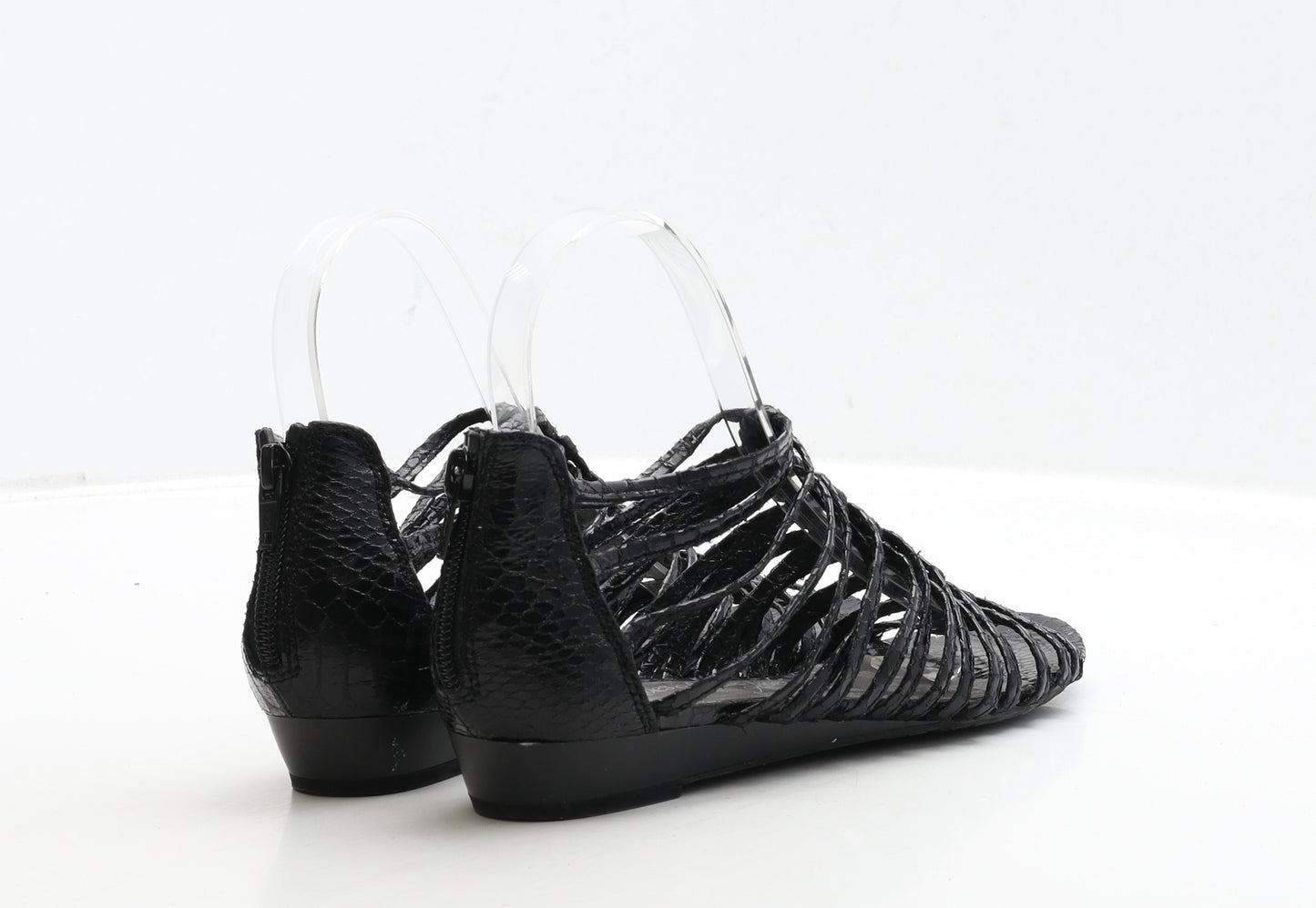 Marks and Spencer Womens Black Leather Gladiator Sandal UK 3.5 36.5