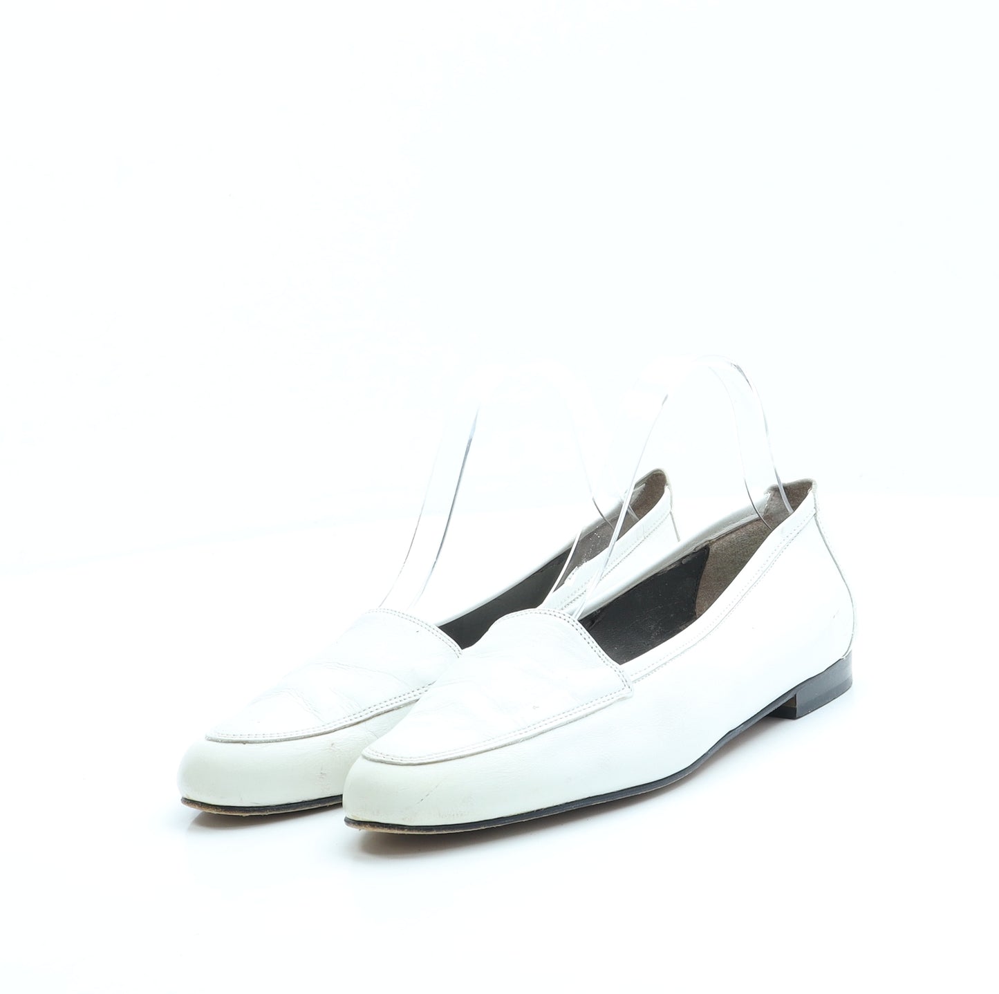 Bally Womens White Leather Flat UK 6 39