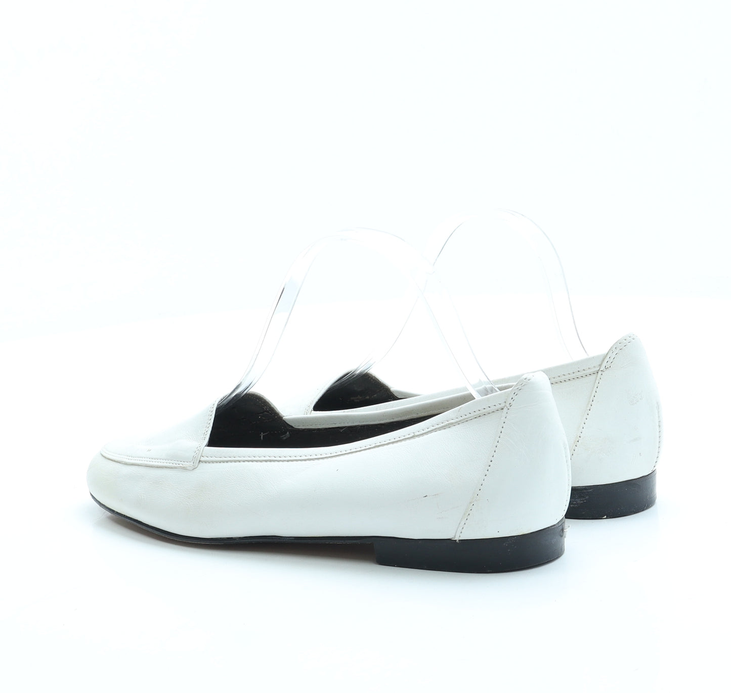 Bally Womens White Leather Flat UK 6 39