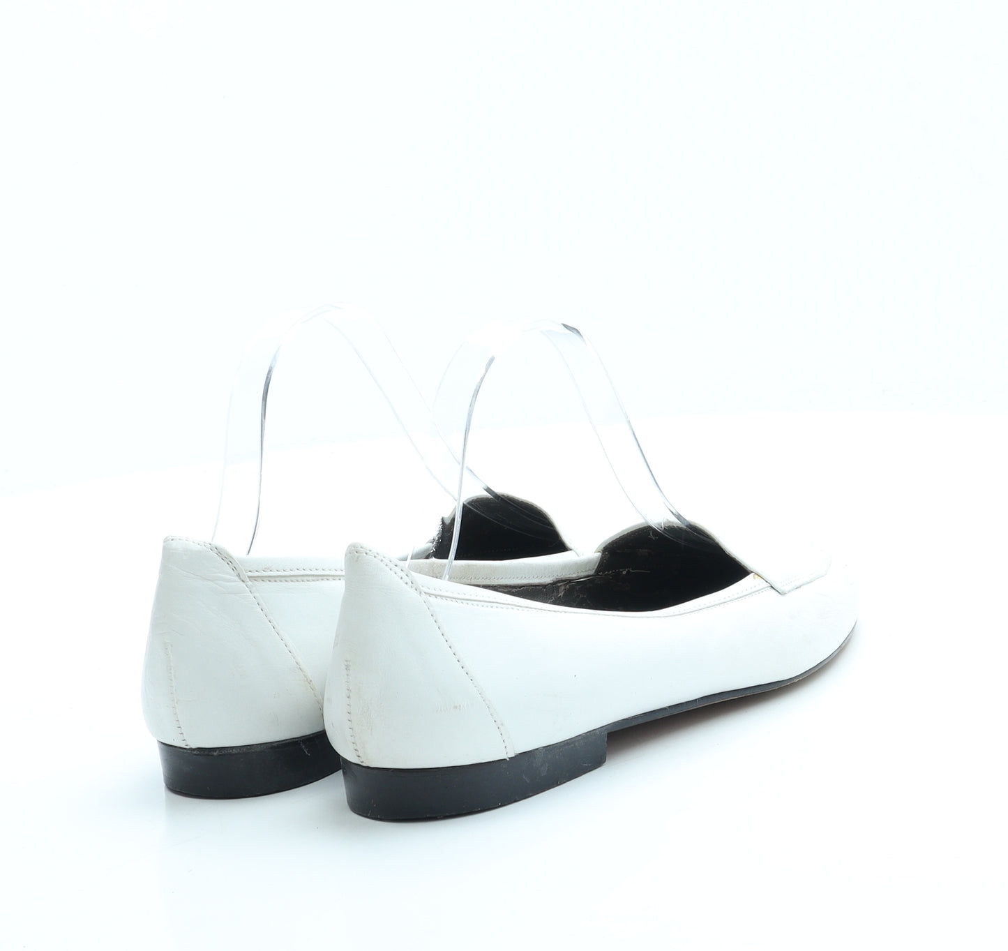 Bally Womens White Leather Flat UK 6 39
