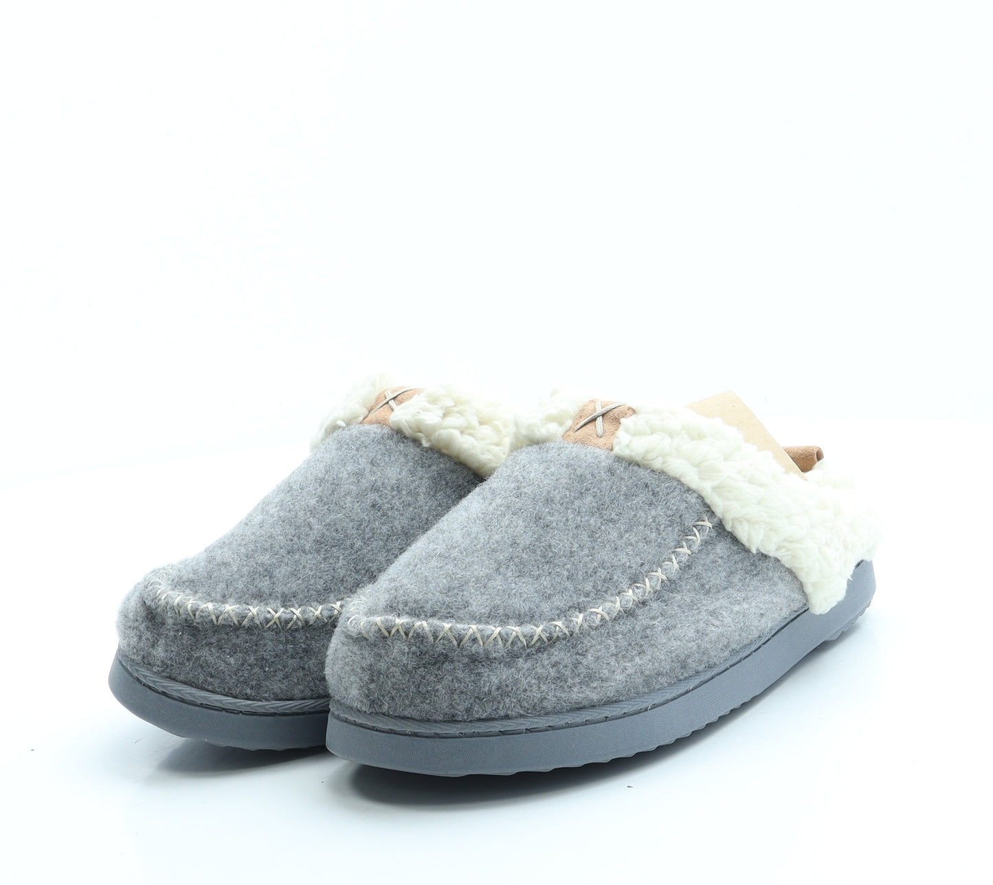 Longbay Womens Grey Polyester Slip On Slipper UK 38 - 5-6