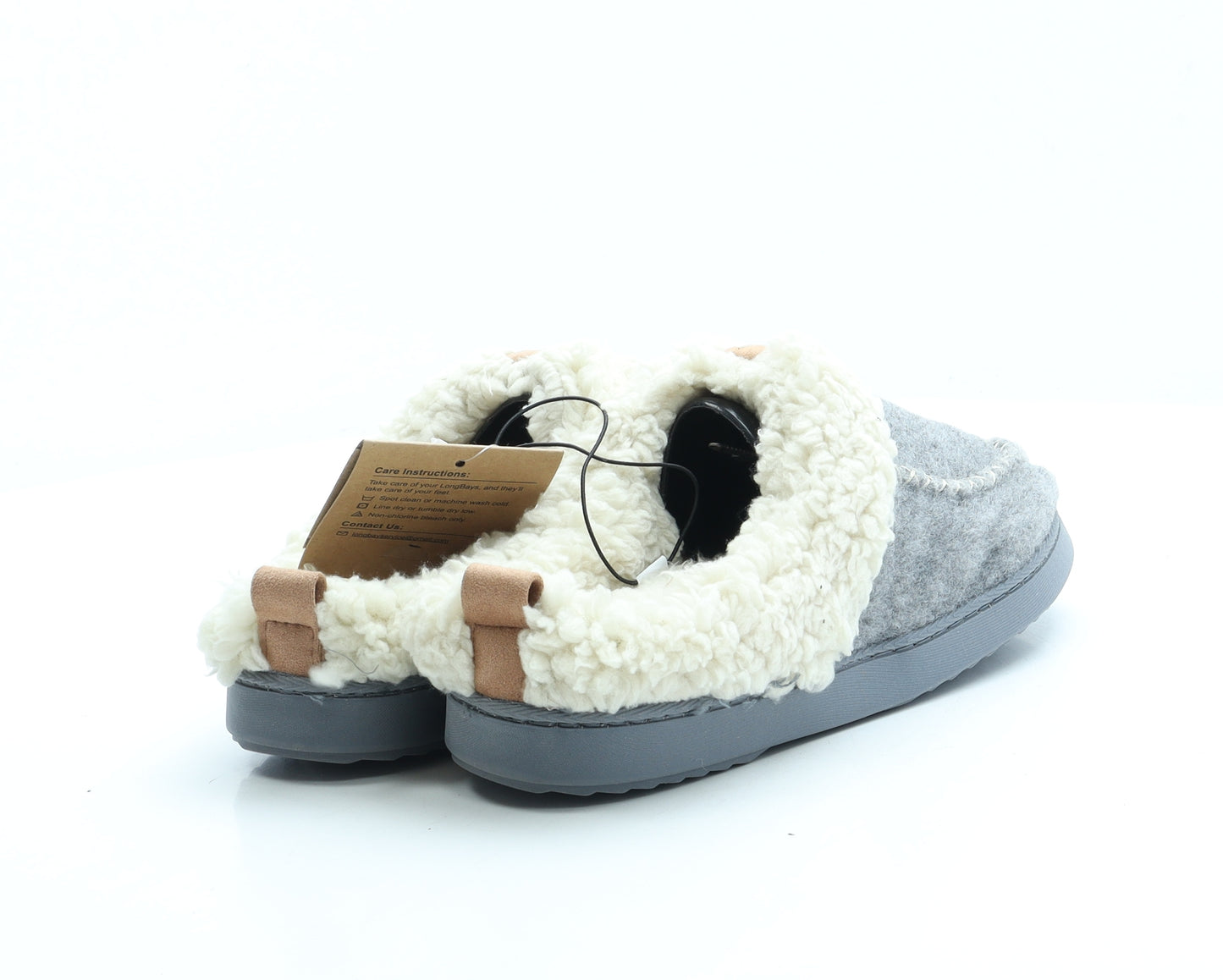 Longbay Womens Grey Polyester Slip On Slipper UK 38 - 5-6