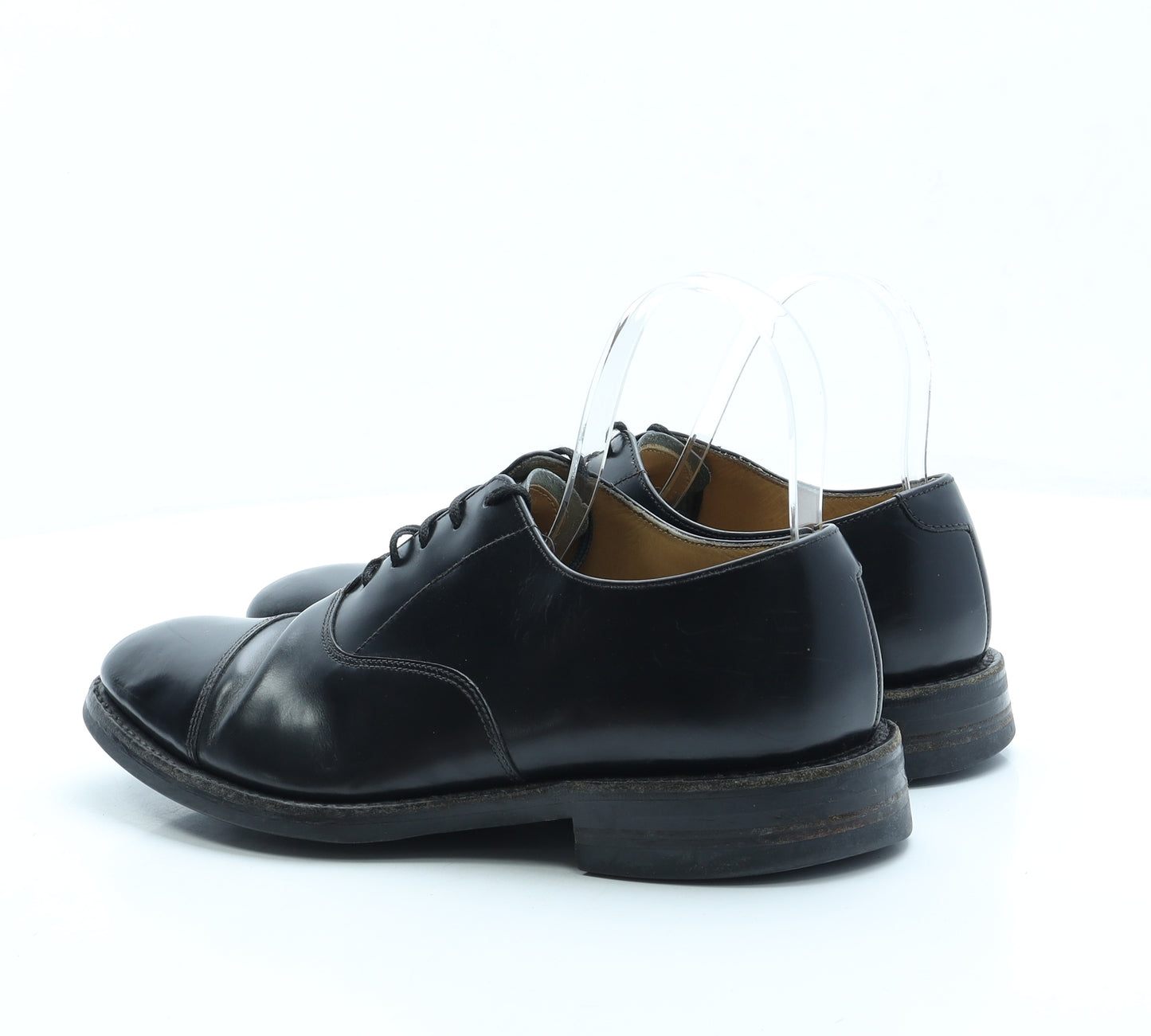 Loane Mens Black Leather Oxford Dress UK 7