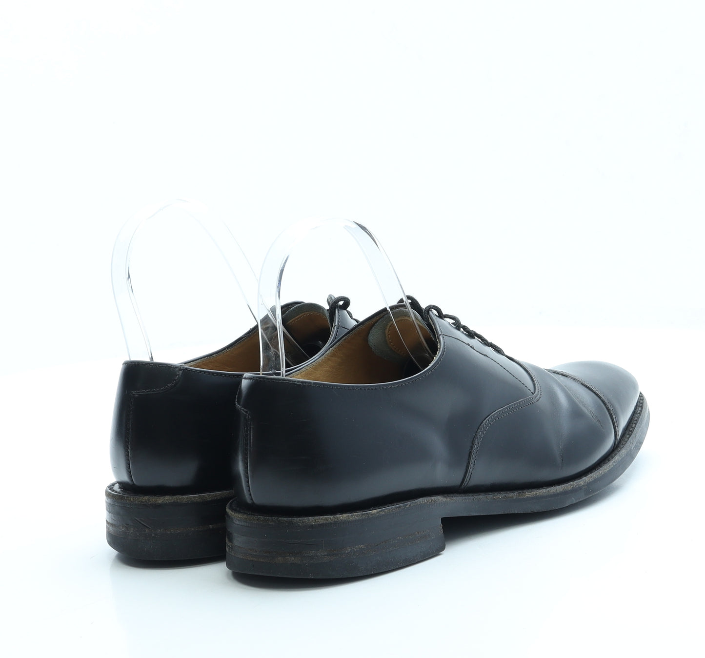 Loane Mens Black Leather Oxford Dress UK 7