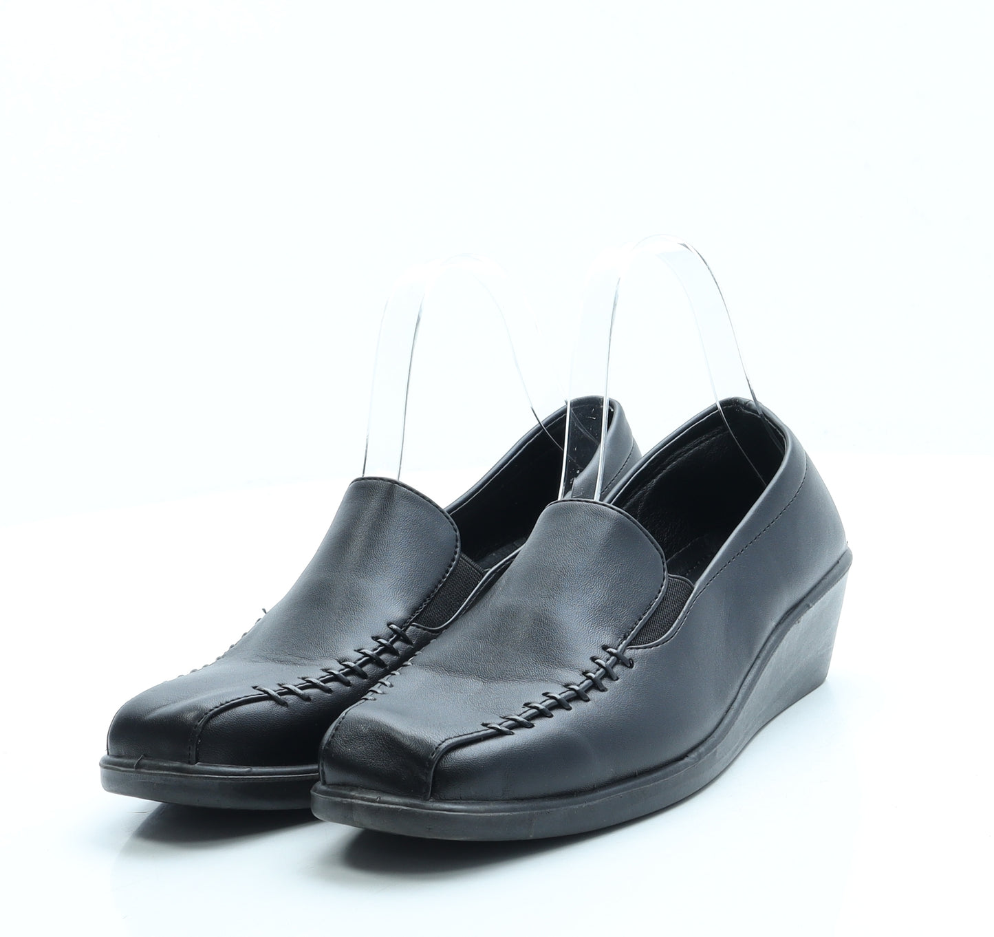 Cushion Walk Womens Black Leather Court Heel UK 5 38
