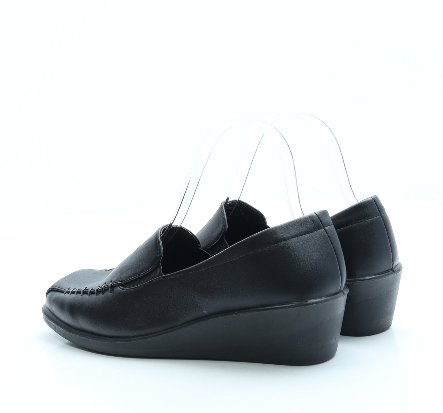 Cushion Walk Womens Black Leather Court Heel UK 5 38