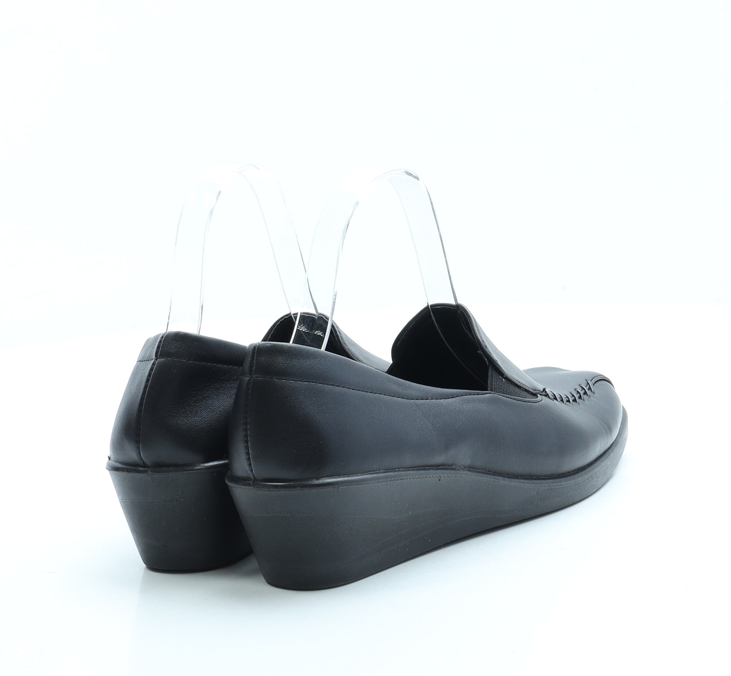 Cushion Walk Womens Black Leather Court Heel UK 5 38