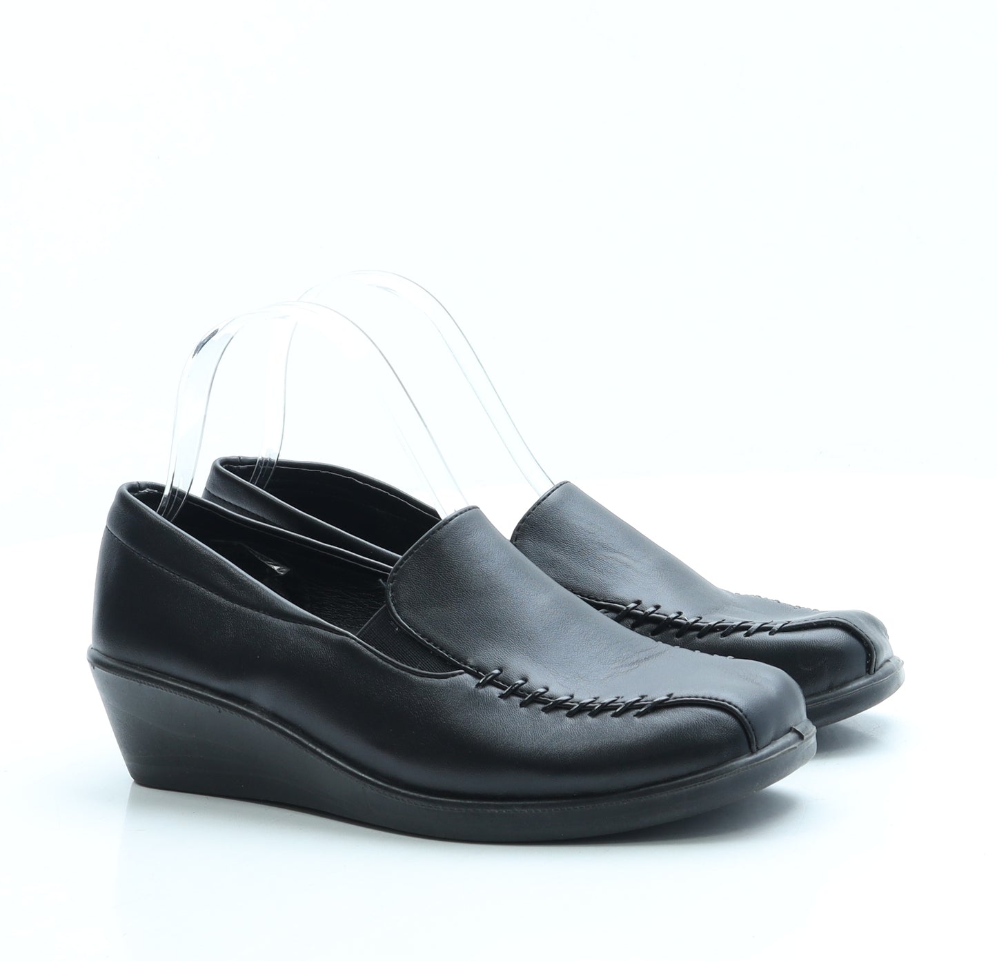 Cushion Walk Womens Black Leather Court Heel UK 5 38