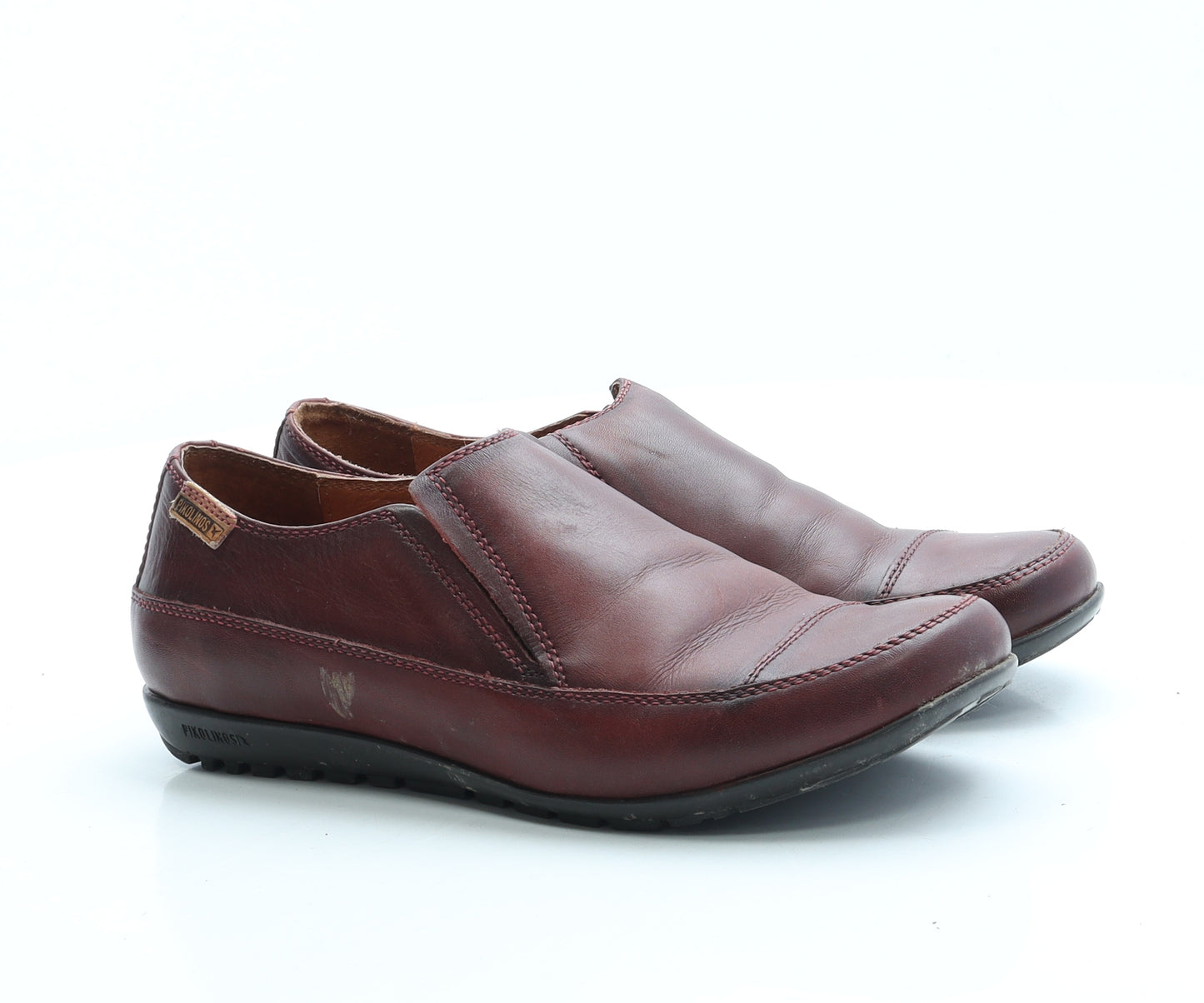 Pikolinos Womens Red Leather Slip On Flat UK 5 38