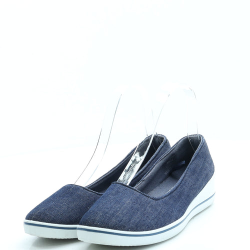 George Womens Blue Polyester Court Heel UK 4 37