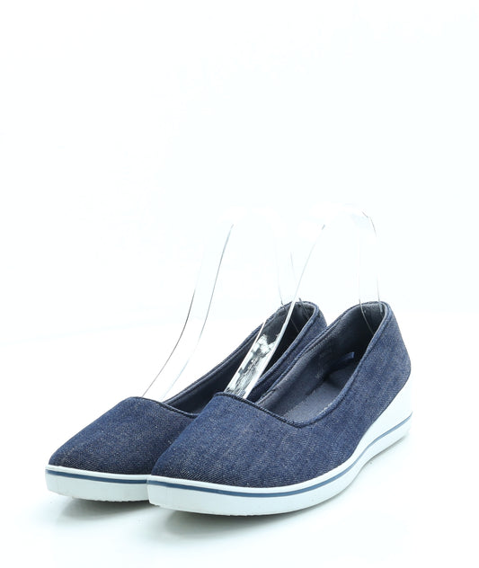 George Womens Blue Polyester Court Heel UK 4 37