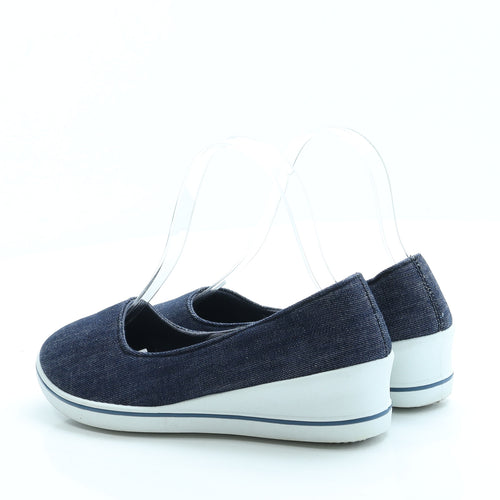 George Womens Blue Polyester Court Heel UK 4 37