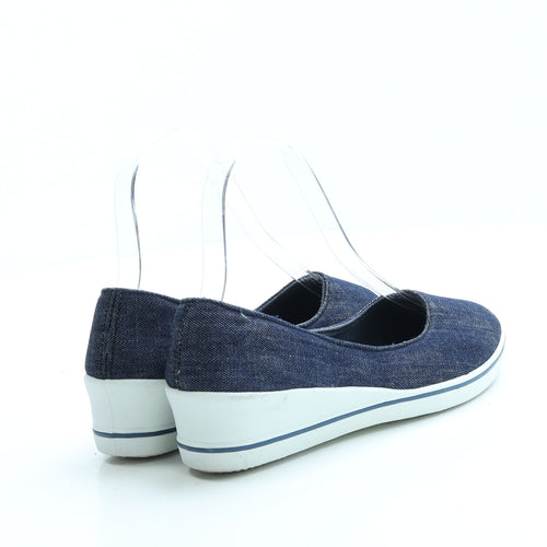 George Womens Blue Polyester Court Heel UK 4 37