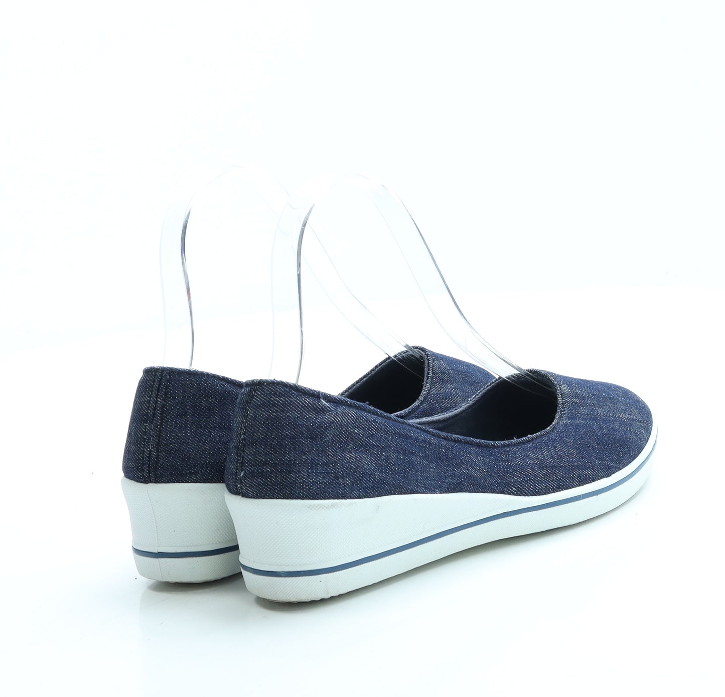 George Womens Blue Polyester Court Heel UK 4 37