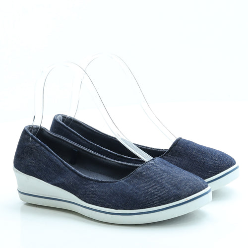 George Womens Blue Polyester Court Heel UK 4 37