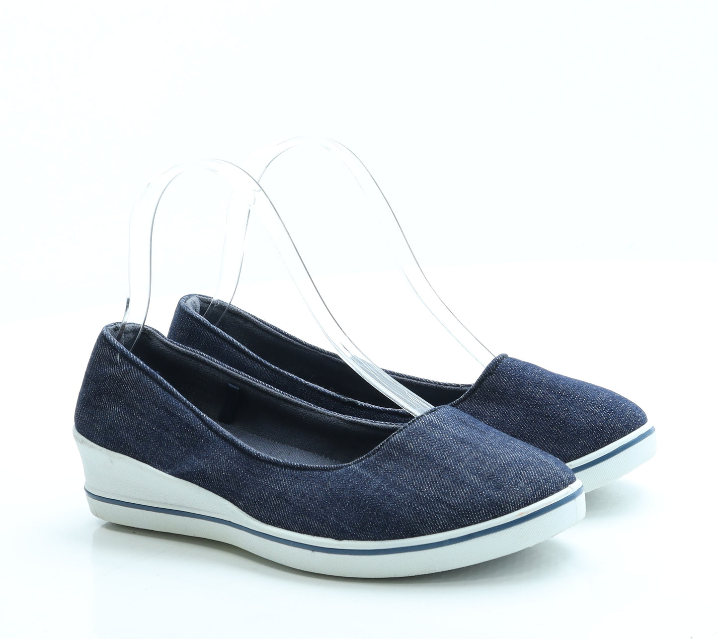 George Womens Blue Polyester Court Heel UK 4 37