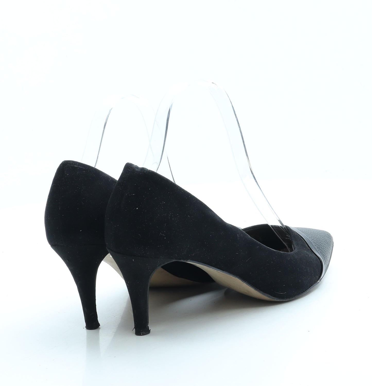 Fiore Womens Black Leather Court Heel UK 5 38 - Wide Fit