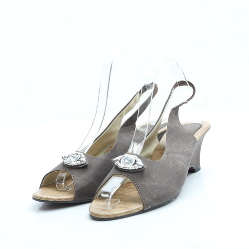 Preworn Womens Brown Polyester Slingback Heel UK 7 40