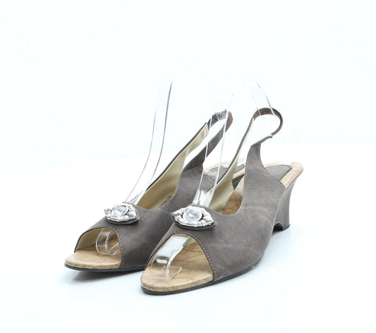 Preworn Womens Brown Polyester Slingback Heel UK 7 40