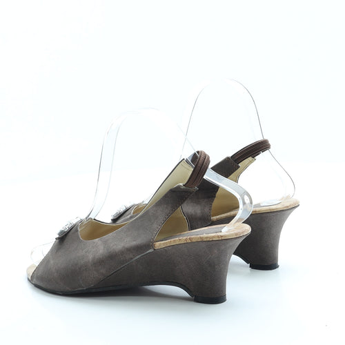 Preworn Womens Brown Polyester Slingback Heel UK 7 40