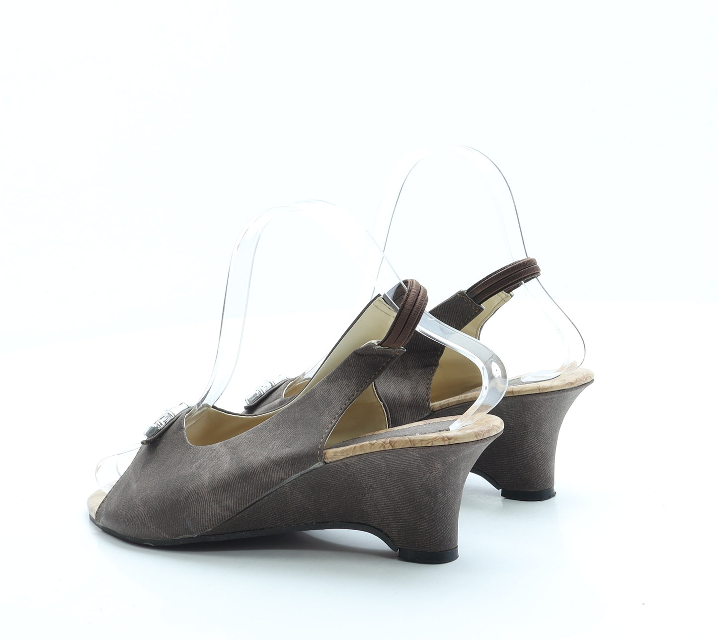 Preworn Womens Brown Polyester Slingback Heel UK 7 40