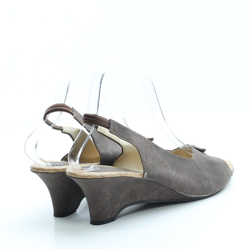 Preworn Womens Brown Polyester Slingback Heel UK 7 40
