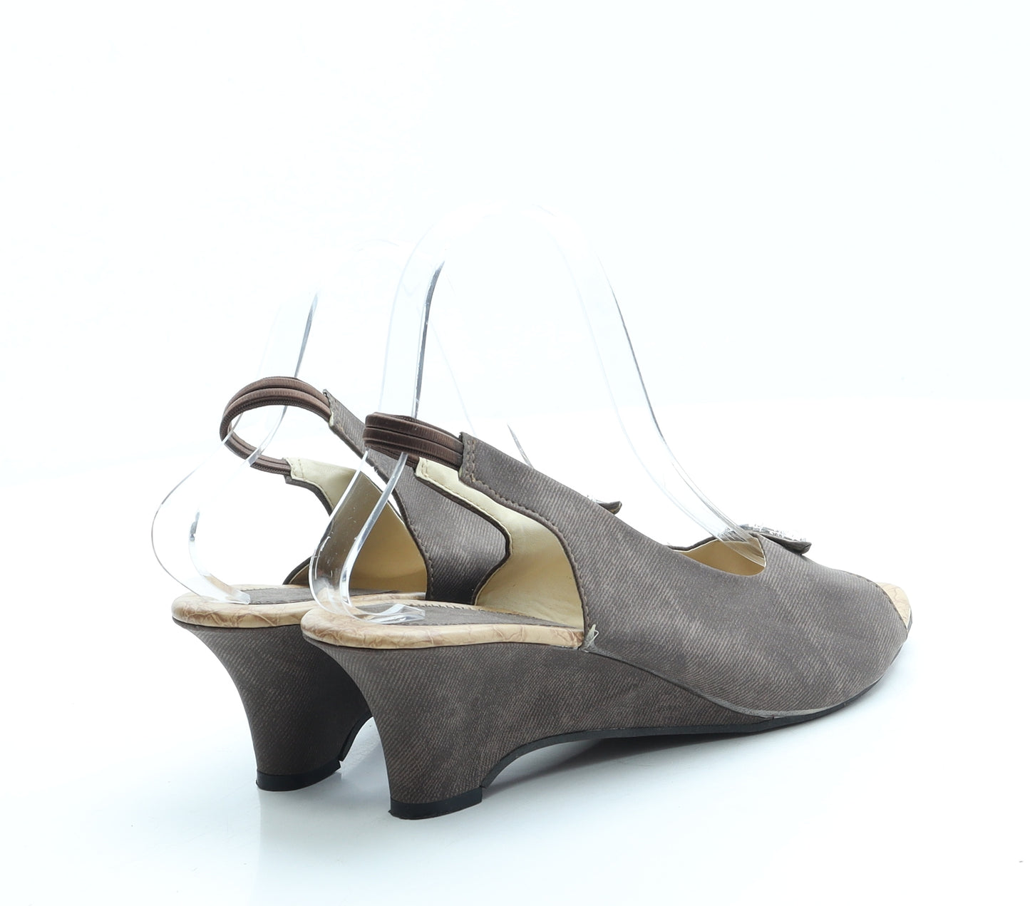 Preworn Womens Brown Polyester Slingback Heel UK 7 40