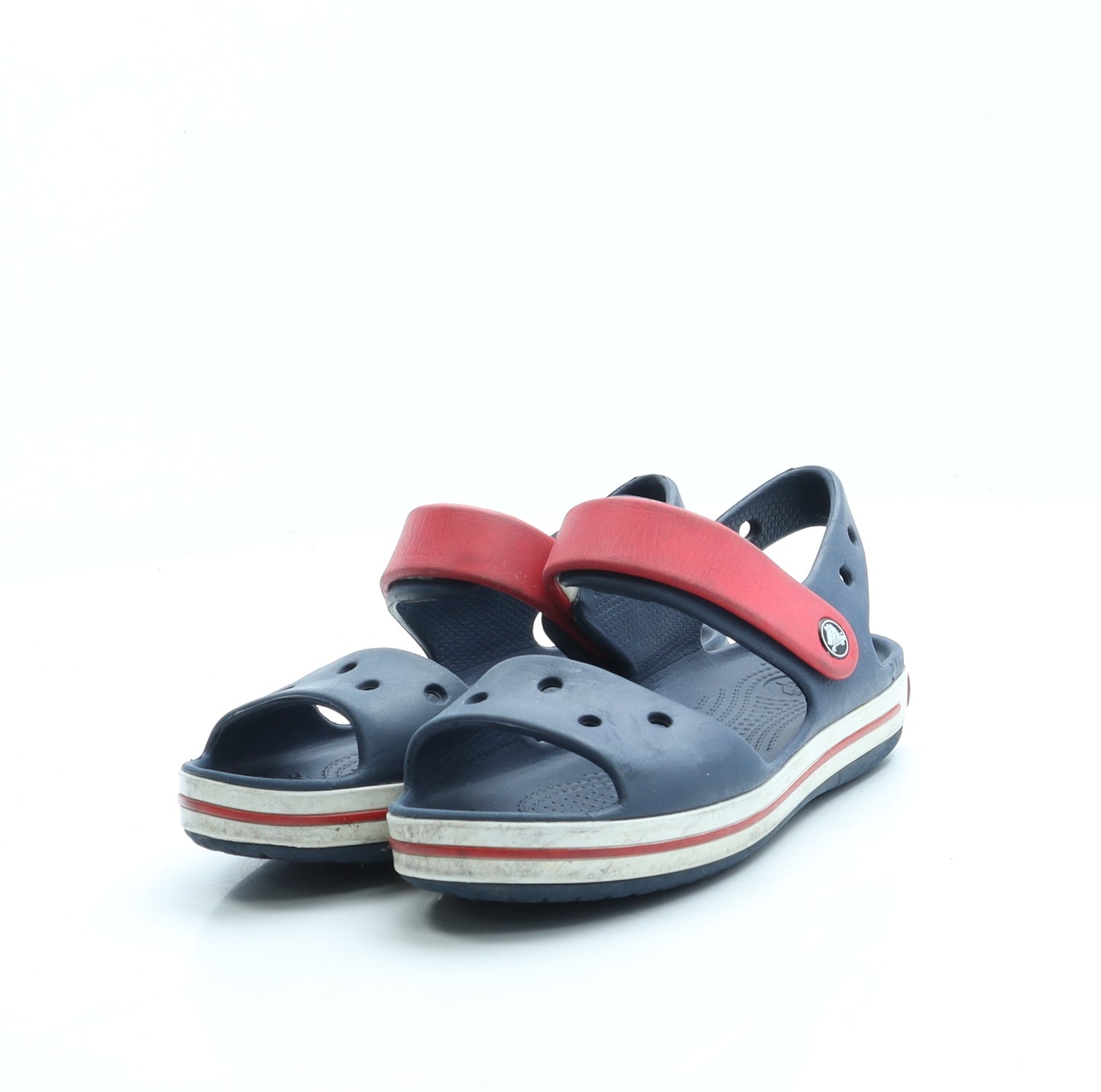 Crocs Girls Blue Rubber Strappy Sandal UK 1