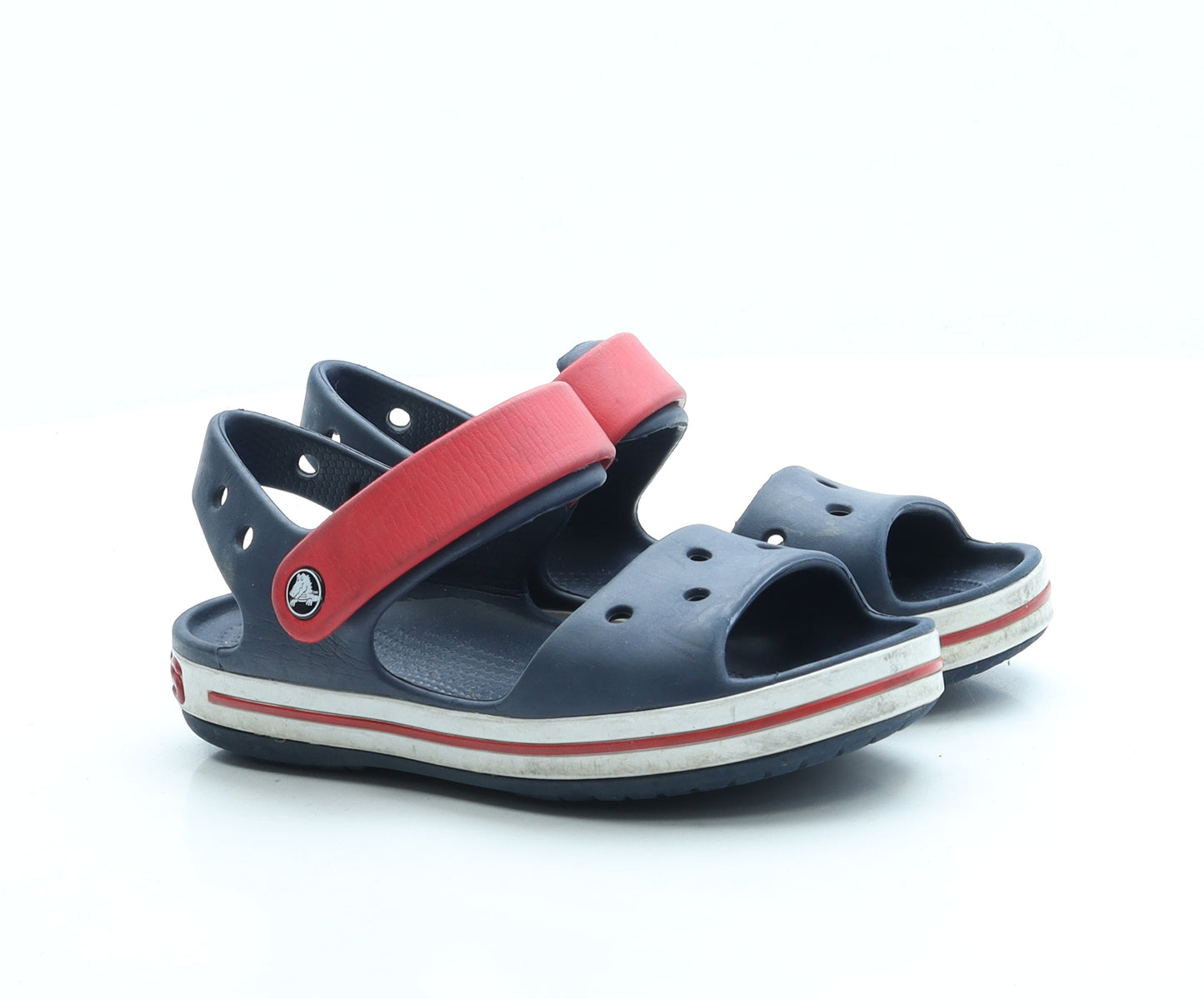 Crocs Girls Blue Rubber Strappy Sandal UK 1