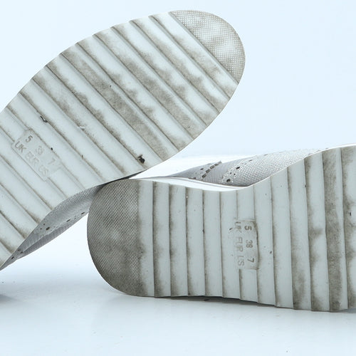 Primark Womens Grey Faux Leather Oxford Casual UK 5 38 7